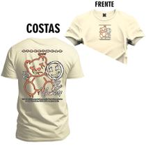 Camiseta Estampada Tamanho Grande Plus Size Urso Bigs Irmão Frente e Costas