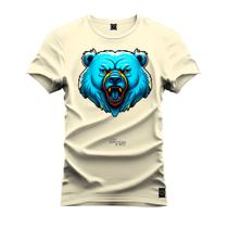 Camiseta Estampada Tamanho Grande Plus Size Urso Cabeça