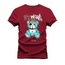 Camiseta Estampada Tamanho Grande Plus Size Urso Iths Worht