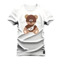 Camiseta Estampada Unissex Algodão Confortável Urso Clássico