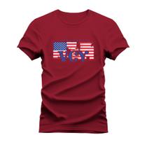 Camiseta Estampada Unissex Algodão Confortável USA Vida Country