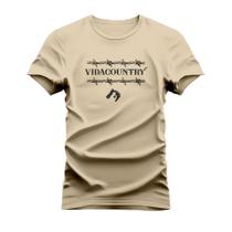 Camiseta Estampada Unissex Algodão Confortável Vida Country Porteira