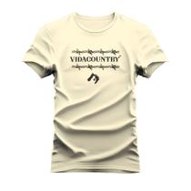 Camiseta Estampada Unissex Algodão Confortável Vida Country Porteira