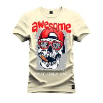 Camiseta Estampada Unissex Macia Confortável Premium Awesome