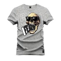 Camiseta Estampada Unissex Macia Confortável Premium Caveira Every