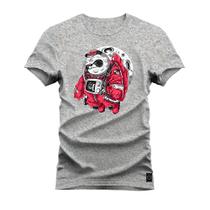 Camiseta Estampada Unissex Macia Confortável Premium Panda No Mundo da lua