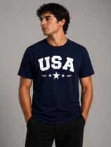 Camiseta Estampada USA Algodão Premium Confortável Camiseta Estampada USA Algodão Premium Confortável