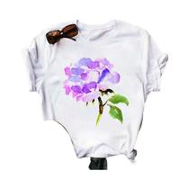 Camiseta Estética Ulzzang com Estampa Floral de Papoula Vermelha - Moda Anos 90