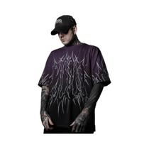 Camiseta Estilo Gótico Masculina Impressa Em 3D Casual Com Decote Redondo E Manga Curta Para Verão E