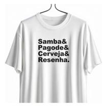 Camiseta Estilosa Leve Samba Pagode Cerveja Resenha Algodao Premium Conforto Estilo Casual Urbano