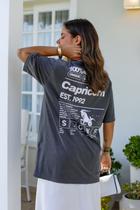 Camiseta Estonada de Algodão Zodíaco Capricórnio Camiseta Estonada de Algodão Zodíaco Capricórnio