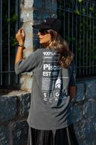 Camiseta Estonada de Algodão Zodíaco Peixes Camiseta Estonada de Algodão Zodíaco Peixes