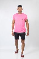 Camiseta estonada rosa neon