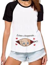 Camiseta estou chegando gestante gravida chá de bebê papai - Mago das Camisas
