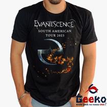 Camiseta Evanescence 100% Algodão South America Tour 2023 Rock Geeko