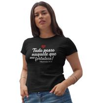 Camiseta Evangélica Cristã Gospel Frases Bíblicas Fé Jesus Feminina Blusinha Baby look