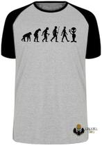 Camiseta Evolução Alien Blusa Plus Size extra grande adulto ou infantil Camiseta Evolução Alien Blusa Plus Size extra grande adulto ou infantil
