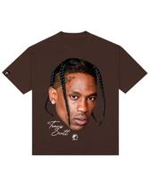 Camiseta Face Oversized Travis Marrom Camiseta Face Oversized Travis Marrom