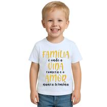 Camiseta Família Vida e Amor Estampa Personalizada
