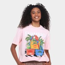 Camiseta Farm Media Engradados Farm Rio Feminina Camiseta Farm Media Engradados Farm Rio Feminina