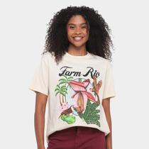 Camiseta Farm Media Mangara Farm Rio Feminina Camiseta Farm Media Mangara Farm Rio Feminina