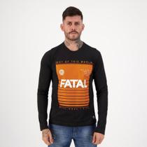 Camiseta Fatal World Manga Longa Masculina