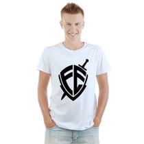 Camiseta Fé Espada Escudo Camisa Personalizada Blusa Adulto Algodão com Poliéster