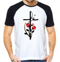 Camiseta fé floral camisa religião deus