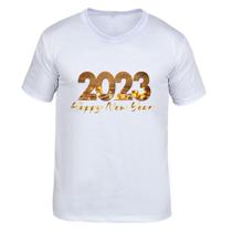 Camiseta Feliz Ano Novo 2023 Moda Lançamento Top