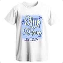 Camiseta feliz ano novo blusa reveillon 2024 camisa família reveion