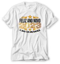 Camiseta feliz ano novo blusa reveillon paz amor blusa branca ano novo