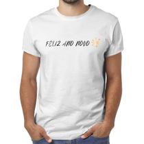 Camiseta Feliz Ano Novo Masculina Algodão