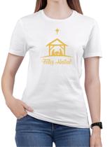 Camiseta Feliz Natal Cristã 100% Algodão Tshirt Feminina E1 Camiseta Cristã 100% Algodão T-shirt Feminina Gospel Exodo