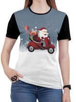 Camiseta Feliz Natal PLUS SIZE Papai Noel Feminina Blusa Cnz