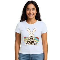 Camiseta Feliz Páscoa Ovos Estampa Personalizada Camiseta Feliz Páscoa Ovos Estampa Personalizada