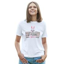 Camiseta Feliz Páscoa Placa Camisa Personalizada Blusa Adulto Algodão com Poliéster