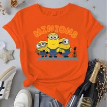 Camiseta Femenina Desenho Os Minions Blusa 100%Algodão Camiseta Femenina Desenho Os Minions Blusa 100%Algodão