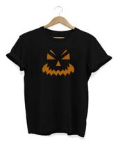 Camiseta Feminina Abóbora Rosto Halloween - Baby Look 100% Algodão Camiseta Feminina Abóbora Rosto Halloween - Baby Look 100% Algodão