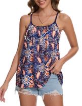Camiseta feminina acolchoada com sutiã embutido e alças ajustáveis Camiseta feminina acolchoada com sutiã embutido e alças ajustáveis