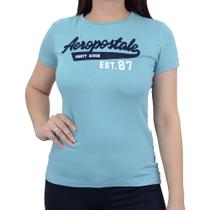 Camiseta Feminina Aeropostale MC Bordada Azul - 98801