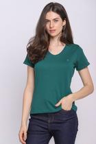 Camiseta Feminina Algodão Básica Polo Wear Verde Escuro