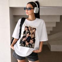 Camiseta Feminina Algodão Bts Lo Lo Lo Love Music Kpop Koreana Show 2026 Camisa Básica Algodão Unissex