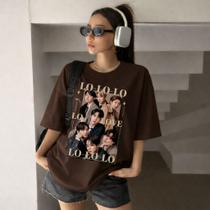 Camiseta Feminina Algodão Bts Lo Lo Lo Love Music Kpop Koreana Show 2026 Camisa Básica Algodão Unissex
