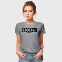 Camiseta Feminina Algodão Estampa Brooklyn Básica Casual