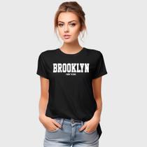 Camiseta Feminina Algodão Estampa Brooklyn Básica Casual