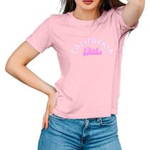 Camiseta Feminina Algodão Estampa California Girl Casual