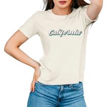 Camiseta Feminina Algodão Estampa California Manga Curta