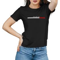 Camiseta Feminina Algodão Estampada Paris Casual