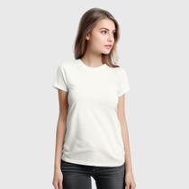 Camiseta Feminina Algodão Lisa Básica Manga Curta Casual