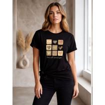Camiseta Feminina Algodão Premium Estampa Coração T-Shirt Macia Casual